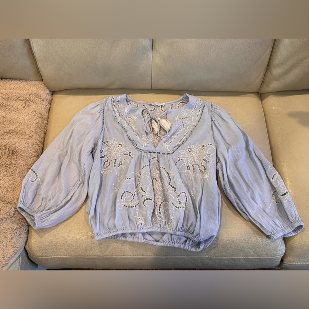 LUCKY BRAND🩵 Gorgeous Balloon Sleeve Top